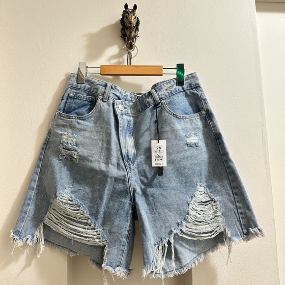 High waisted denim shorts size 28 NEW - Picture 6 of 11